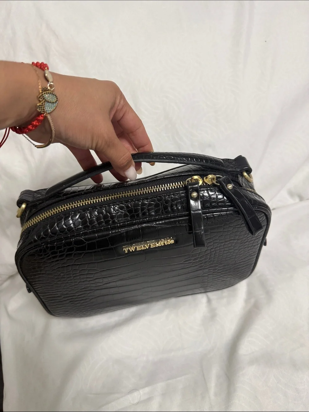 Twelvelittle Luxe Diaper Bag Clutch, Embossed Vegan Leather
